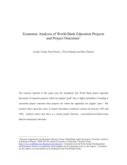 Economic Analysis of World Bank Education Projects and Project
