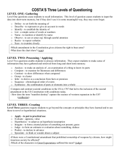 COSTA`S LEVELS OF QUESTIONING
