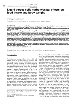 Liquid versus solid carbohydrate: effects on food intake and