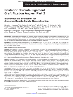 Posterior Cruciate Ligament Graft Fixation Angles, Part 2