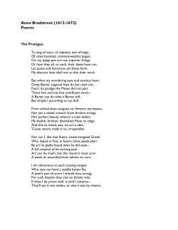 Anne Bradstreet (1612-1672) Poems