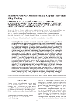 Exposure Pathway Assessment at a Copper&ndash;Beryllium Alloy Facility