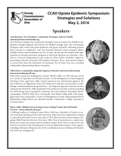 Speakers - County Commissioners` Association of Ohio