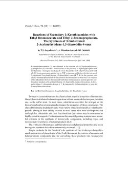 Reactions of Secondary &beta;-Ketothioamides with Ethyl Bromoacetate