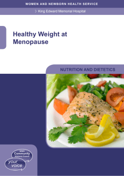 Healthy Weight at Menopause - Women and Newborn Health Service