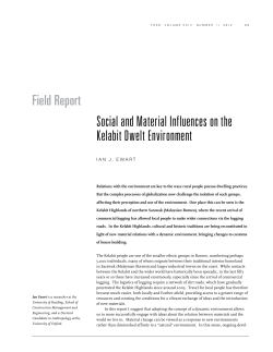 social and material influences on the Kelabit dwelt environment