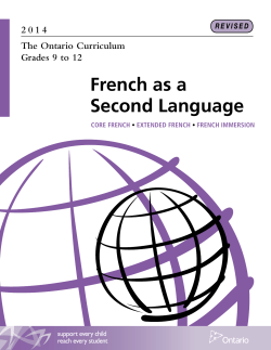 The Ontario Curriculum, Grades 9 to 12: French as a Second