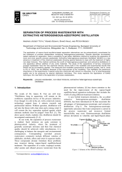 separation of process wastewater with extractive heterogeneous