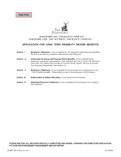 Hartford Long Term Disability Application Form