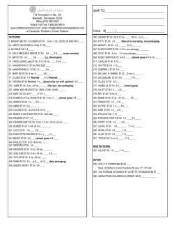 our order form. - Children`s Corner Patterns