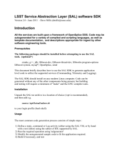 LSST Service Abstraction Layer (SAL) software SDK Introduction