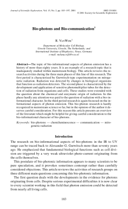 Bio-photons and Bio-communication - Institute of Integrative Chi Kung