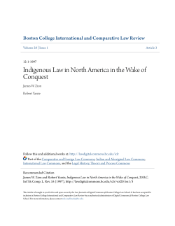 Indigenous Law in North America in the Wake of Conquest