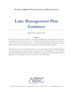 Highlands: Lake Management Plan Guidance
