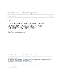 cancer mortality in six lowest versus six highest elevation