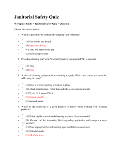 Janitorial Safety Quiz