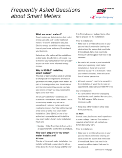 Frequently Asked Questions about Smart Meters