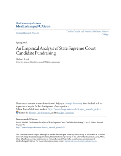 An Empirical Analysis of State Supreme Court Candidate Fundraising