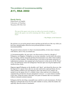 The problem of incommensurability. - Arts