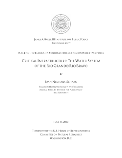 critical infrastructure:the water system of the rio grande/rio bravo