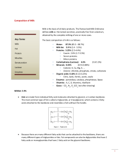 Composition of Milk - Cornell Dairy Extension