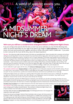 a MidsuMMer night`s dreaM
