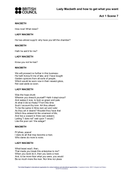 Lady Macbeth and how to get what you want Act