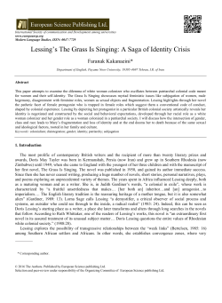 Lessing`s The Grass Is Singing: A Saga of Identity Crisis
