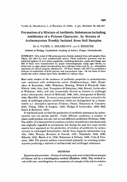Formation of a Mixture of Antibiotic Substances