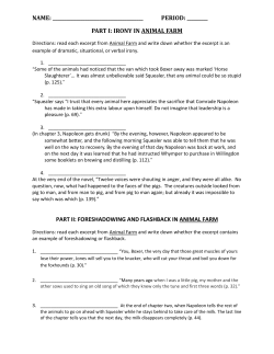 part i: irony in animal farm part ii: foreshadowing and flashba