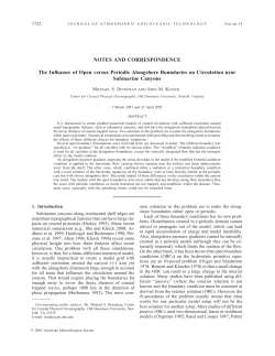 NOTES AND CORRESPONDENCE The Influence of Open versus