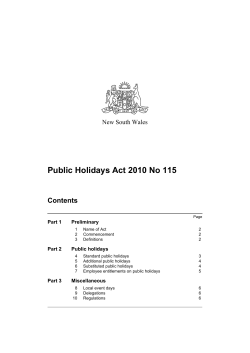 Public Holidays Act 2010 No 115