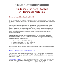 Guidelines for Safe Storage of Flammable Materials