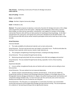 Facilitating a Community of Practice for Biology Instructions