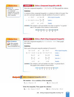 2 Solve a Compound Inequality with Or 3 Solve a Multi