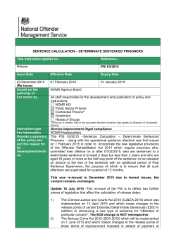 PSI 03/2015 - Sentence calculation - determinate