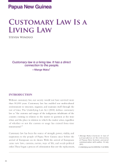 Customary Law Is a Living Law