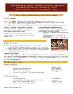 Deer Park High School Summer Reading Selections