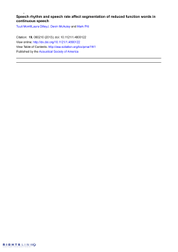 Speech rhythm and speech rate affect segmentation of reduced