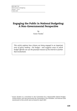 Engaging the Public in National Budgeting