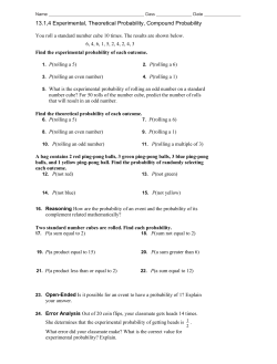 13.1,4 Experimental, Theoretical Probability, Compound Probability