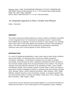 An Integrated Approach to Policy Transfer and Diffusion
