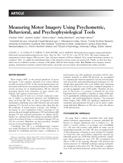 Measuring Motor Imagery Using Psychometric, Behavioral, and