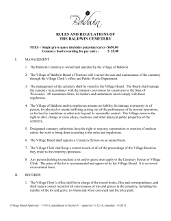 Cemetery Rules and Regulations