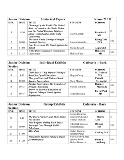 List of State Winners - Massachusetts History Day