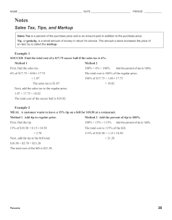 Sales Tax, Tips, and Markup