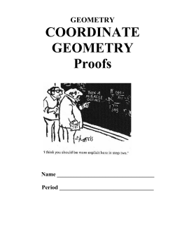 GEOMETRY COORDINATE GEOMETRY Proofs