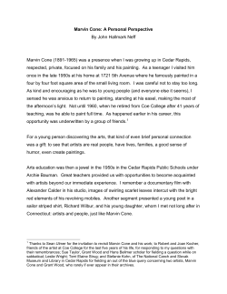 Marvin Cone-A Personal Perspective by John Hallmark Neff