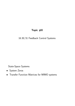 16.30 Topic 8: System zeros and transfer