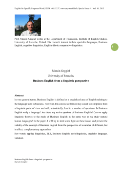 Business English from a linguistic perspective